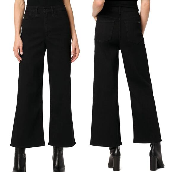 Joes Jeans Women Black Denim Wide Leg Ankle Pluto High Rise Sz 26 x 27 - Picture 1 of 7